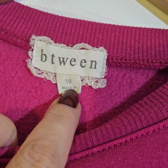 Btween Girls Size 10 Jogger Set Pink 2-Piece Fleece Rhinestones Sweat Set - Picture 5 of 13